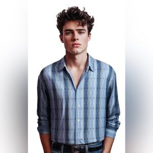 Tommy Bahama Button Down Long Sleeve Men’s Size L Western Striped